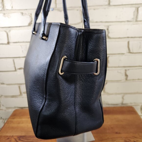 Coach Swagger Black Pebbled Leather Satchel Tote Bag Purse - Picture 5 of 12